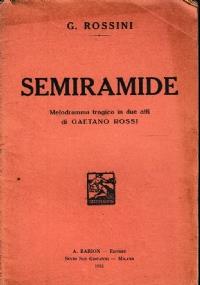 Semiramide Melodramma tragicoo in due atti - copertina