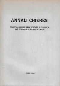 ANNALI CHIERESI. Rivista annuale dell’Istituto di Filosofia San Tommaso d’Aquino in Chieri. 1989 - Autori Vari - copertina