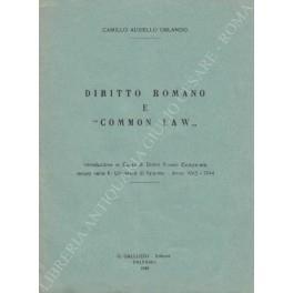 Diritto romano e common law". Introduzione al Corso di Diritto Privato Comparato tenuto nella R. Università di Palermo - Anno 1943-1944" - copertina