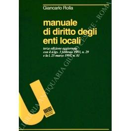 Manuale di diritto degli enti locali - Giancarlo Rolla - copertina