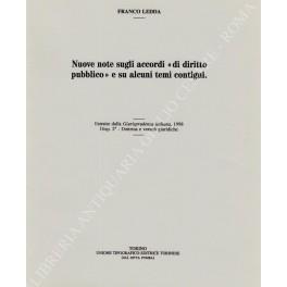 Nuove note sugli accordi di diritto pubblico" e su alcuni temi contigui" - Franco Ledda - copertina