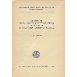 Decisioni della corte costituzionale in materia di giustizia amministrativa - copertina