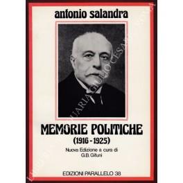 Memorie politiche (1916-1925) - copertina