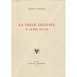 La legge ingiusta e altri saggi - copertina