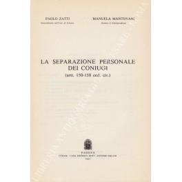 La separazione personale dei coniugi (artt. 150-158 cod. civ.) - copertina