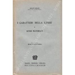 I caratteri della legge in senso materiale - copertina