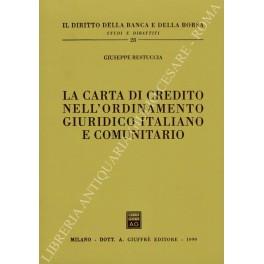 La carta di credito nell'ordinamento giuridico italiano e comunitario - Giuseppe Restuccia - copertina