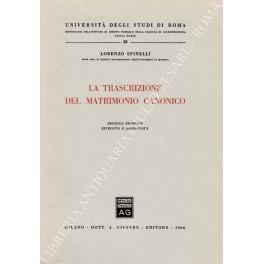La trascrizione del matrimonio canonico - Lorenzo Spinelli - copertina