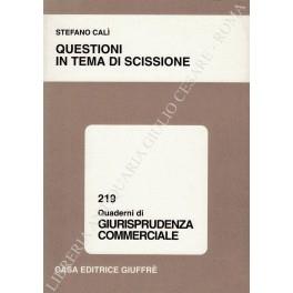 Questioni in tema di scissione - Stefano Calì - copertina