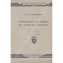 Appendice al corso di diritto comune - copertina
