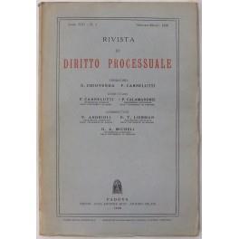 Rivista di Diritto Processuale. Annata 1958. Diretta da: Francesco Carnelutti, Giuseppe Chiovenda, Piero Calamandrei, Enrico Tullio Liebman. Anno XIII (Seconda Serie) - copertina