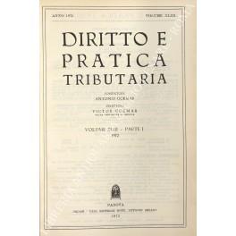 Diritto e Pratica Tributaria. Diretta da Victor Uckmar. Vol. XLIII - 1972 - copertina