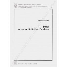 Studi in tema di diritto d'autore - Serafino Gatti - copertina