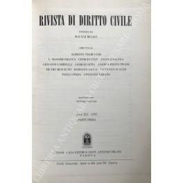 Rivista di diritto civile. Anno XLI - 1995 - copertina