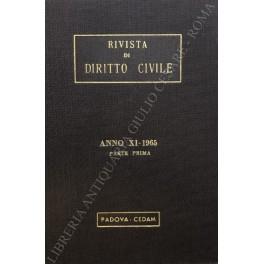 Rivista di diritto civile. Anno XI - 1965 - copertina