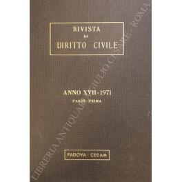 Rivista di diritto civile. Anno XVII - 1971 - copertina