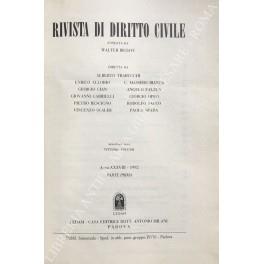 Rivista di diritto civile. Anno XXXVIII - 1992 - copertina