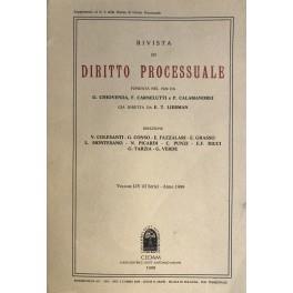 Rivista di Diritto Processuale. Annata 1999. Diretta da: Francesco Carnelutti, Giuseppe Chiovenda, Piero Calamandrei, Enrico Tullio Liebman. Anno LIV (Seconda Serie) - copertina