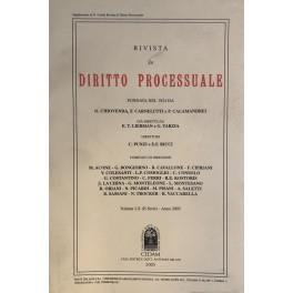 Rivista di Diritto Processuale. Annata 2005. Diretta da: Francesco Carnelutti, Giuseppe Chiovenda, Piero Calamandrei, Enrico Tullio Liebman. Anno LX (Seconda Serie) - copertina