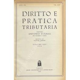 Diritto e Pratica Tributaria. Diretta da Victor Uckmar. Vol. XXV - 1954 - copertina