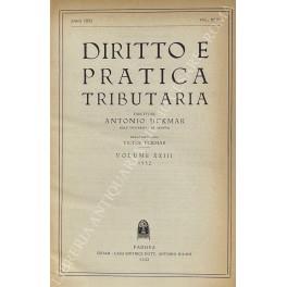 Diritto e Pratica Tributaria. Diretta da Victor Uckmar. Vol. XXIII - 1952 - copertina
