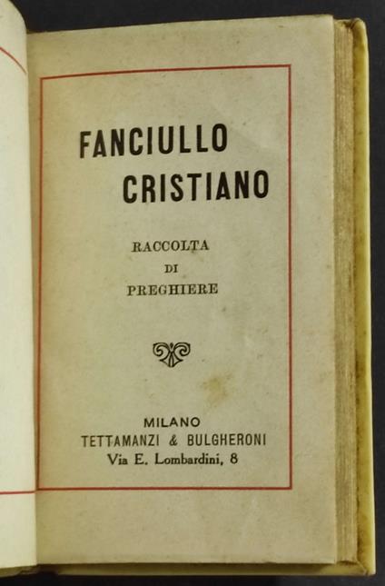 Fanciullo Cristiano - copertina
