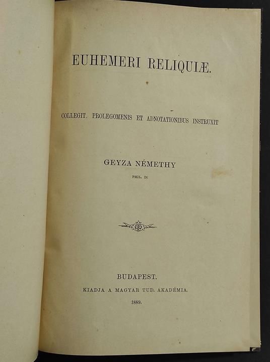 Euhemeri Reliquiae - copertina