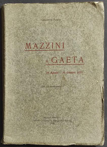 Mazzini a Gaeta - copertina