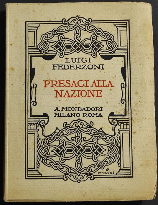 Presagi alla Nazione - Luigi Federzoni - copertina