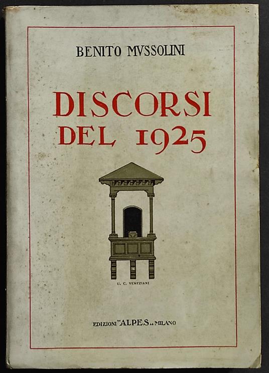 Discorsi del 1925 - Benito Mussolini - copertina
