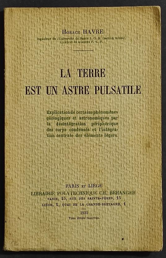 La Terre Est un Astre Pulsatile - copertina