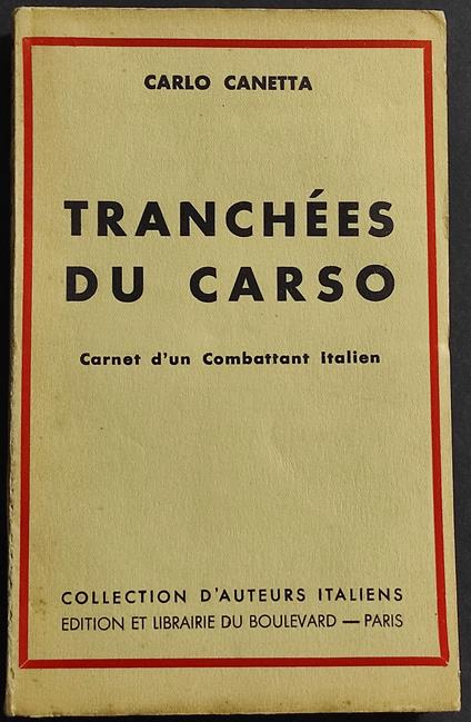 Tranchees du Carso - copertina