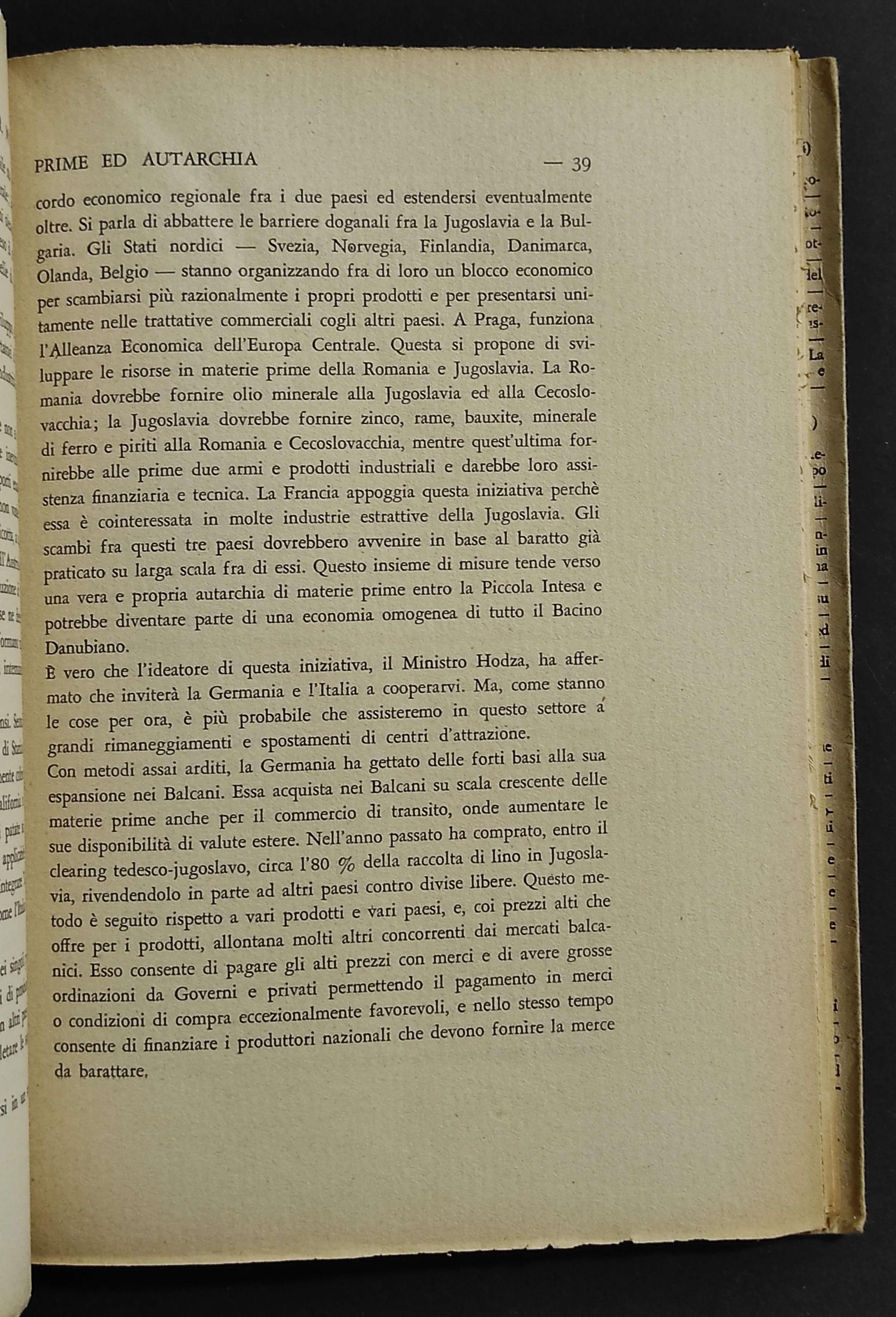 Materie Prime ed Autarchia