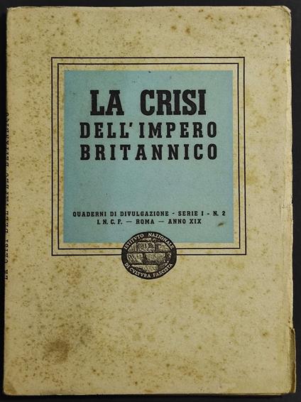 La Crisi dell'Impero Britannico - copertina