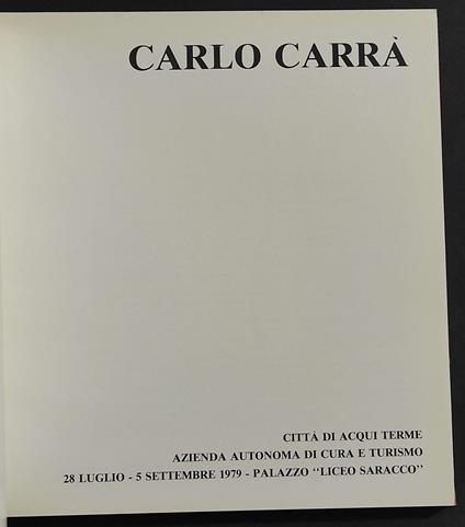 Carlo Carrà - copertina