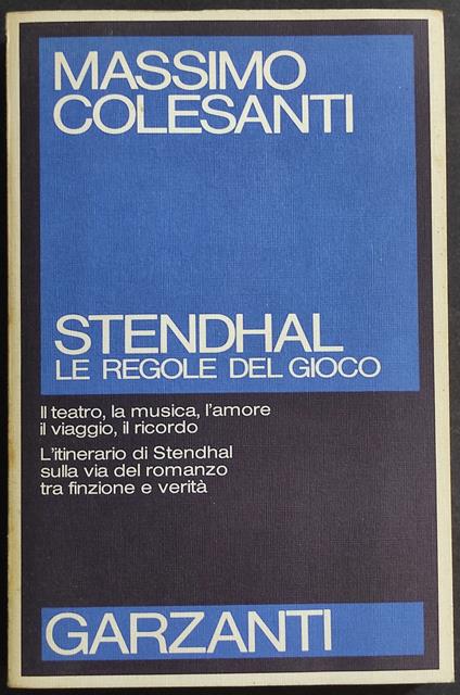Stendhal - Massimo Colesanti - copertina