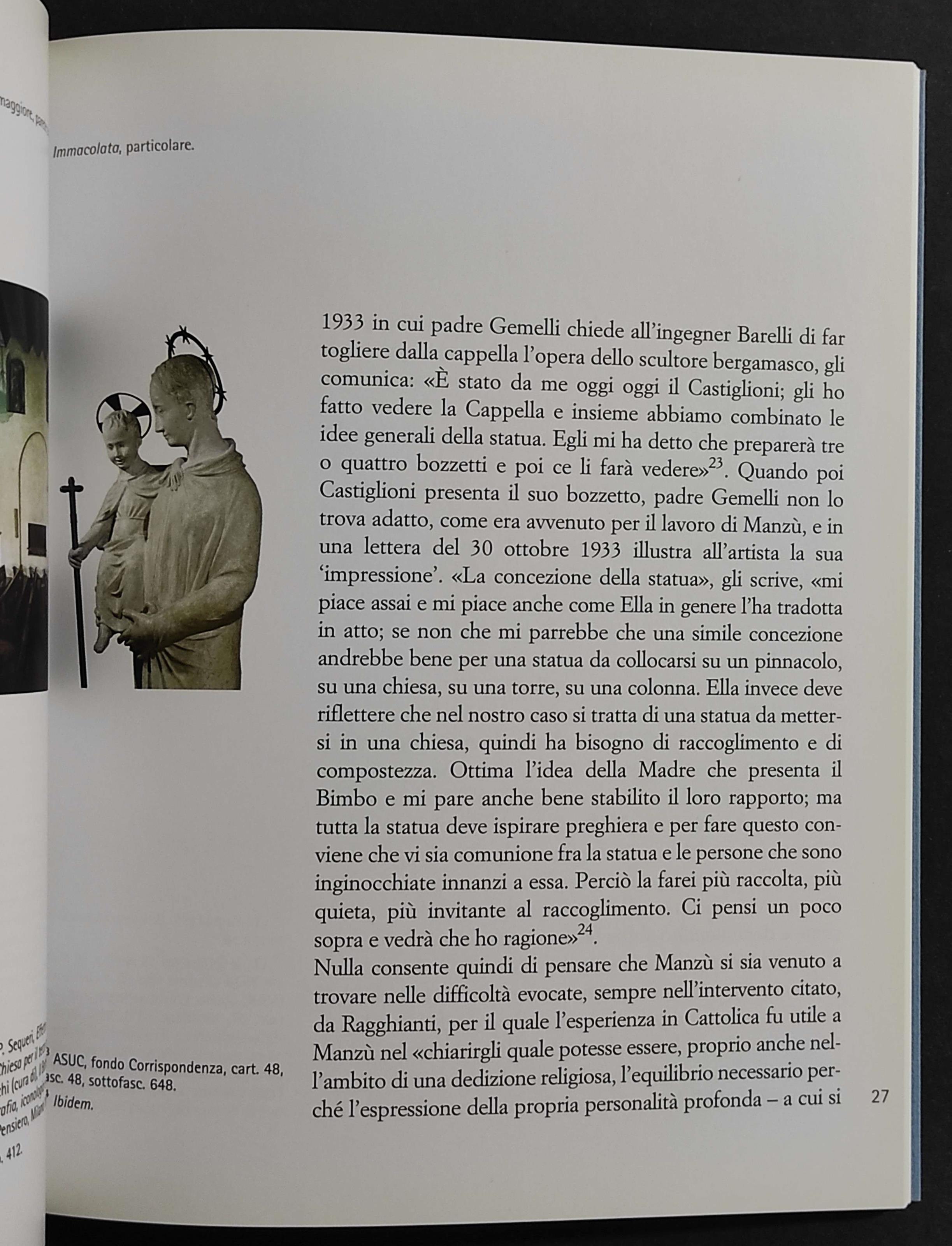 Manzù in Università Cattolica