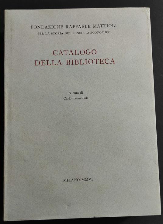 Catalogo della Biblioteca - copertina
