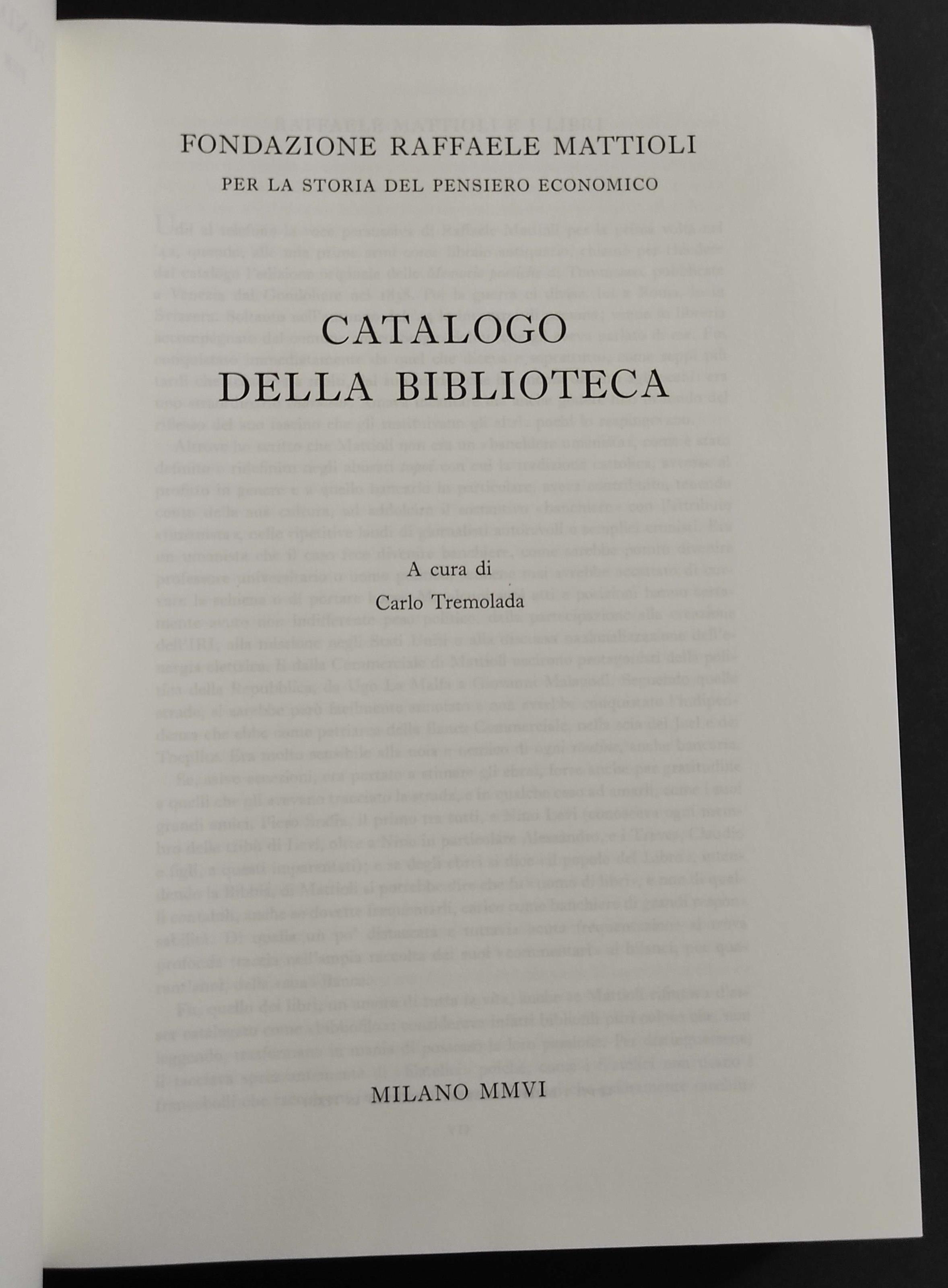 Catalogo della Biblioteca