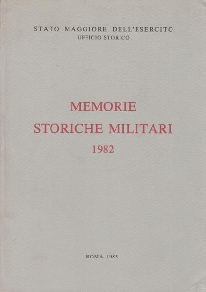 Memorie storiche militari 1982 - copertina