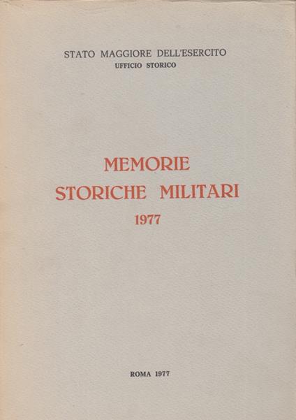 Memorie storiche militari 1977 - copertina