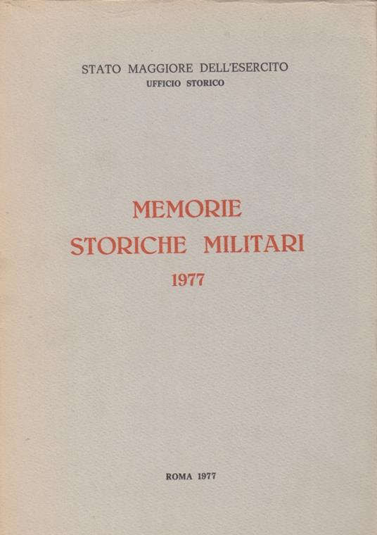 Memorie storiche militari 1977 - copertina