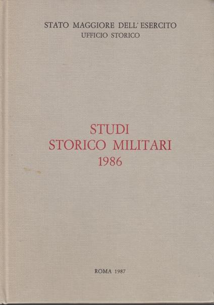 Memorie storiche militari 1986 - copertina