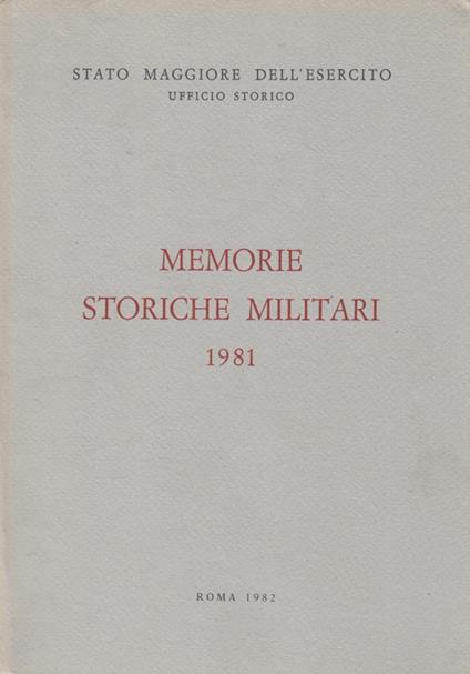Memorie storiche militari 1981 - copertina