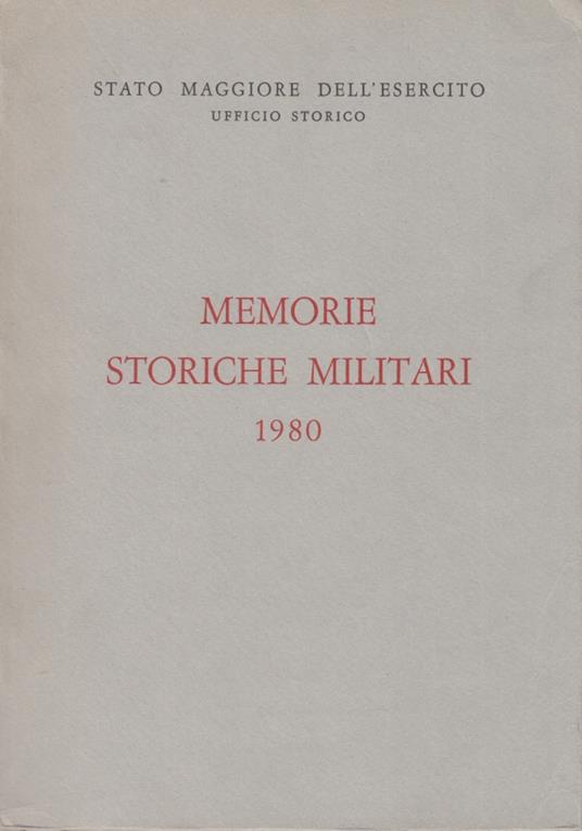 Memorie storiche militari 1980 - copertina