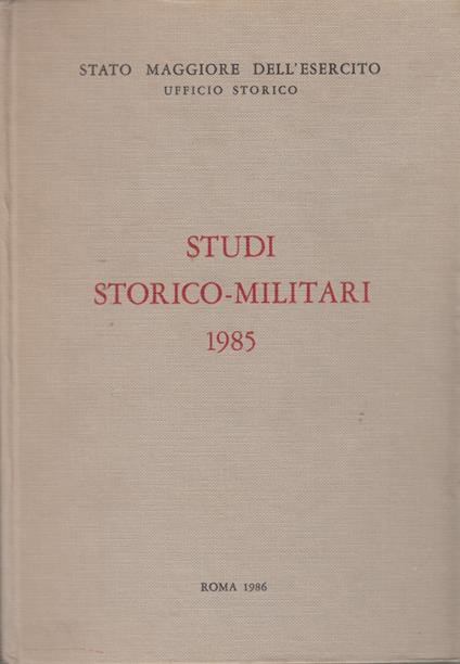 Memorie storiche militari 1985 - copertina