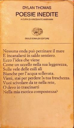 Poesie inedite. Thomas - Dylan Thomas - copertina