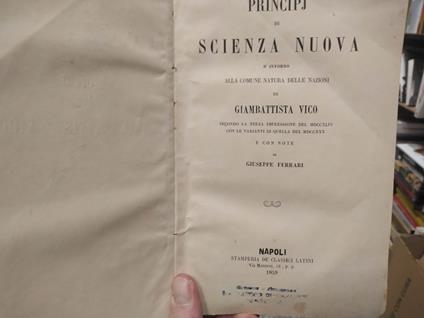Principj di scienza nuova d'intorno alla comune natura delle nazioni - Giambattista Vico - copertina