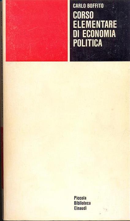 Corso elementare di economia politica - Carlo Boffito - copertina
