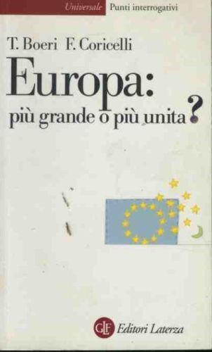 Europa: più grande o più unita? - Tito Boeri - copertina